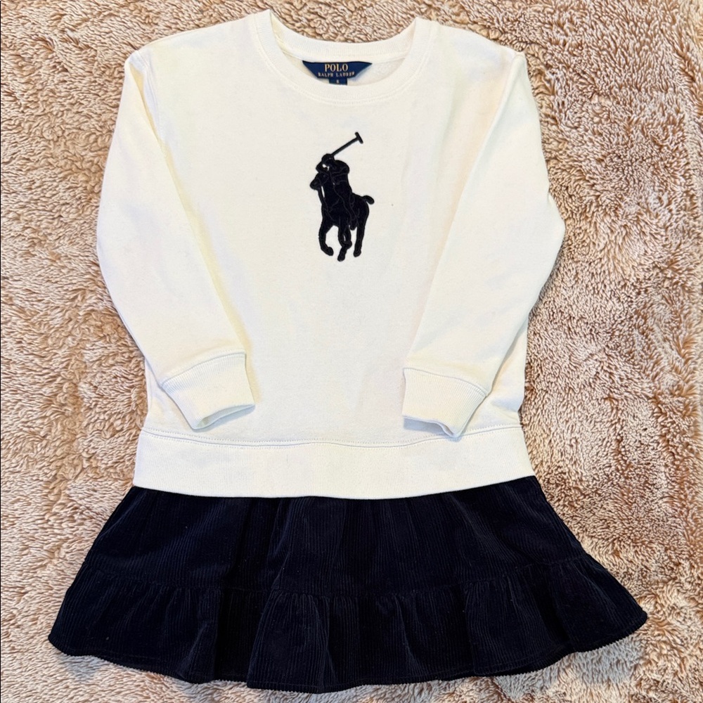 Polo by Ralph Lauren Kids Sweatshirt Dress with Corduroy Skirt